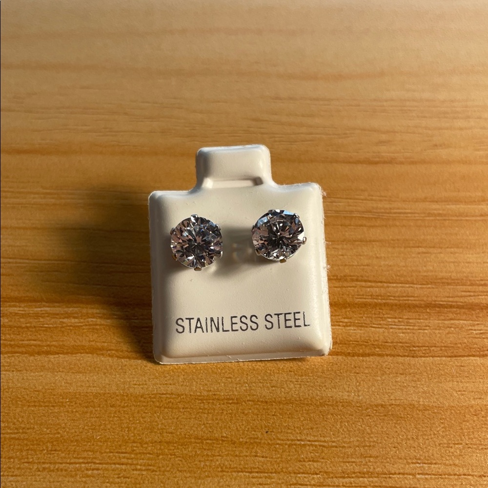 Stainless Steel Silver Stud Earrings